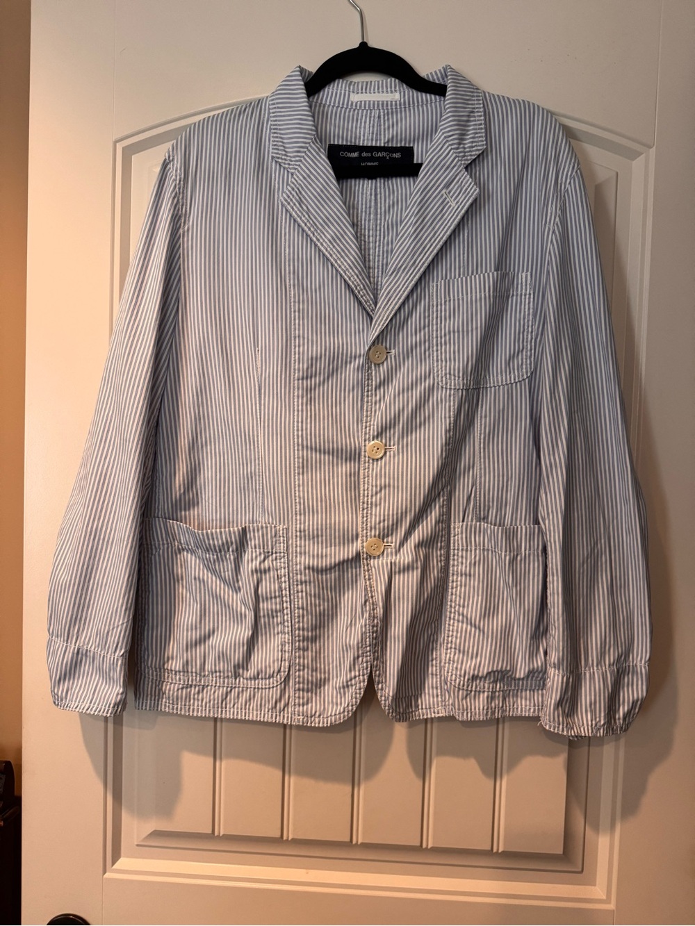 Comme des Garçons Homme Vintage Striped Seersucker Cotton Blazer HA-J071
